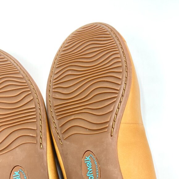 Softwalk‎ Womens 10M Sonoma Cognac Brown Leather Slip On Comfort Flats Shoes - Picture 11 of 14